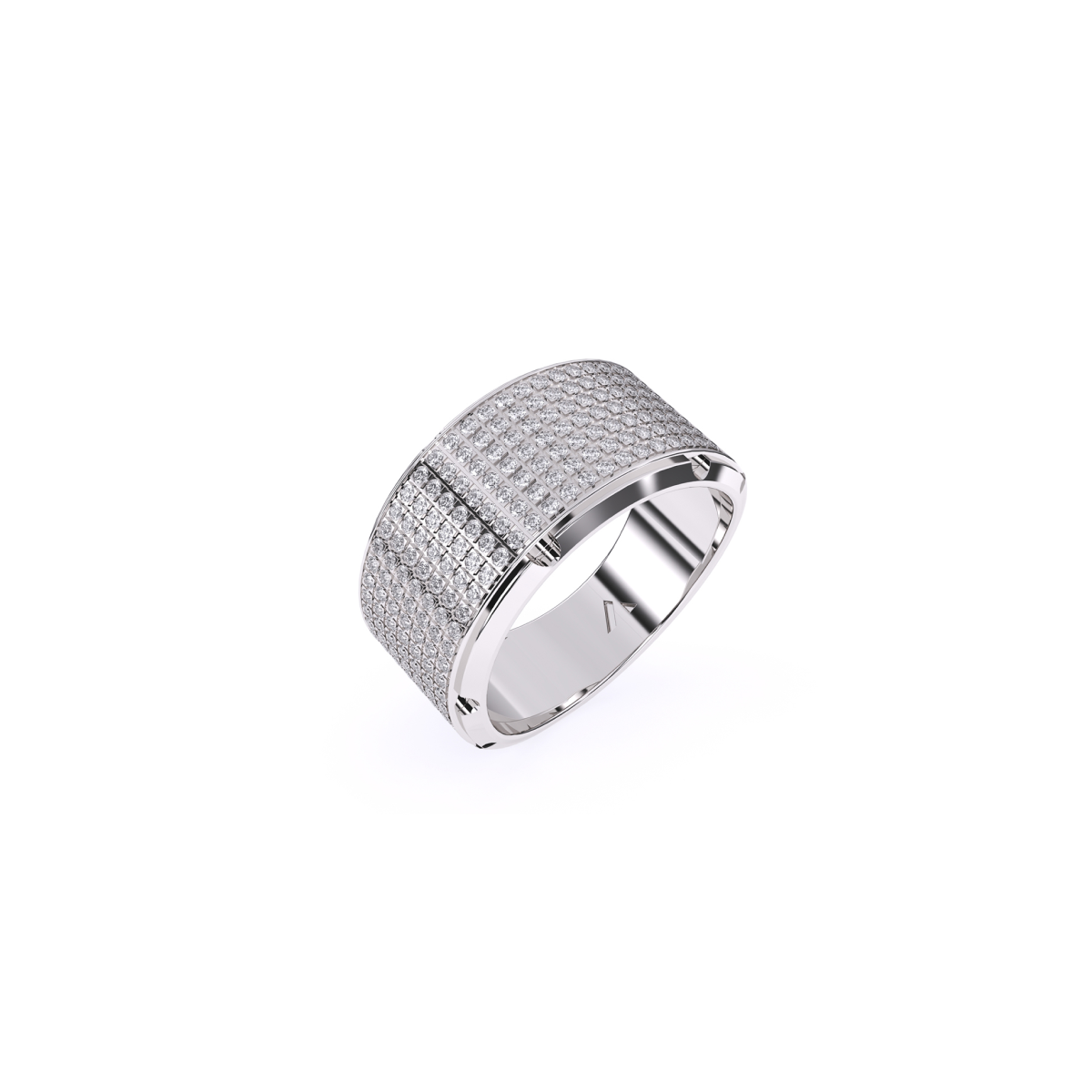 Round Half Eternity Diamond Men's Ring